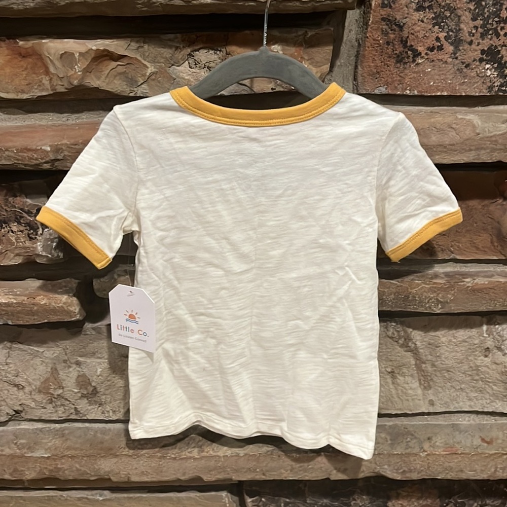 Little Co Yellow Flower Ringer Tee - Picture 5 of 5